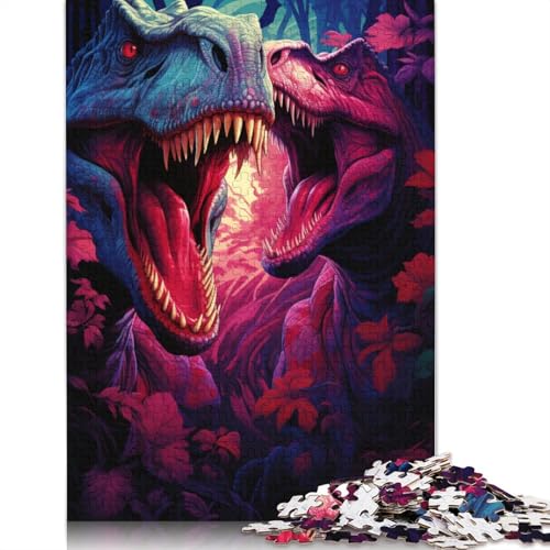 Puzzle Tyrannosaurus Rex auf der Suche nach Beute, 1000-teiliges Puzzle für Erwachsene, Kartonpuzzle für Erwachsene und Kinder, Denkspiel, 38 x 26 cm von LiJianXXS