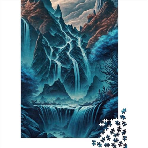 Puzzle Wasserfall 1000 Teile Puzzle für Erwachsene für Erwachsene und Kinder ab 12 Jahren Holzpuzzle Denksportaufgaben für Erwachsene Größe: 75 x 50 cm von LiJianXXS