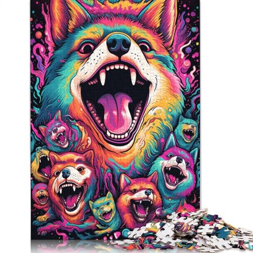 Puzzle Wütender Shiba Inu 1000 Teile Puzzle Holzpuzzle Geeignet für Erwachsene und Kinder über 12 Jahre Lernspiel 75x50cm von LiJianXXS