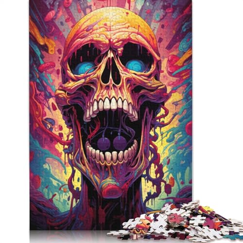 Puzzle-Zeichnung, böses Monster, Puzzle, 1000 Teile, Erwachsenen-Puzzle, Holzpuzzle für Erwachsene und Kinder, Denkspiel, 75 x 50 cm von LiJianXXS