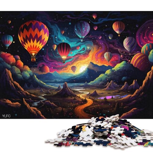 Puzzle für Erwachsene, 1000 Puzzle-Spielzeug, Bunte Heißluftballons, Puzzle für Erwachsene, Holzpuzzle, tolles Geschenk für Erwachsene 75x50cm/1000 Teile von LiJianXXS