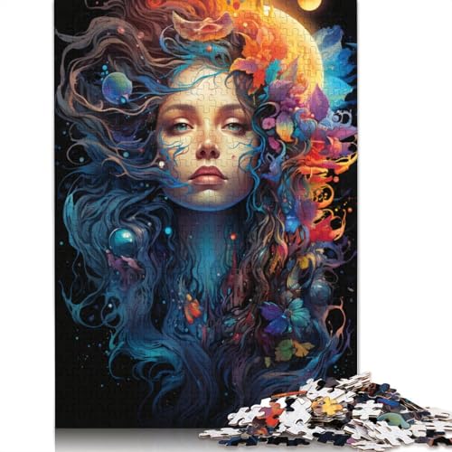 Puzzle für Erwachsene, 1000 Puzzle-Spielzeug, Charmante Frau, Puzzle für Erwachsene, Kartonpuzzle, anspruchsvolles Spiel, 38 x 26 cm von LiJianXXS