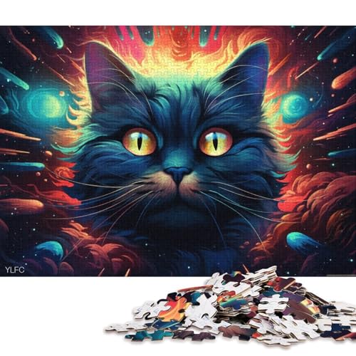 Puzzle für Erwachsene, 1000 Puzzle-Spielzeug, Fantasie-Katzen-Puzzle für Erwachsene, Holzpuzzle, tolles Geschenk für Erwachsene 75x50cm/1000 Teile von LiJianXXS