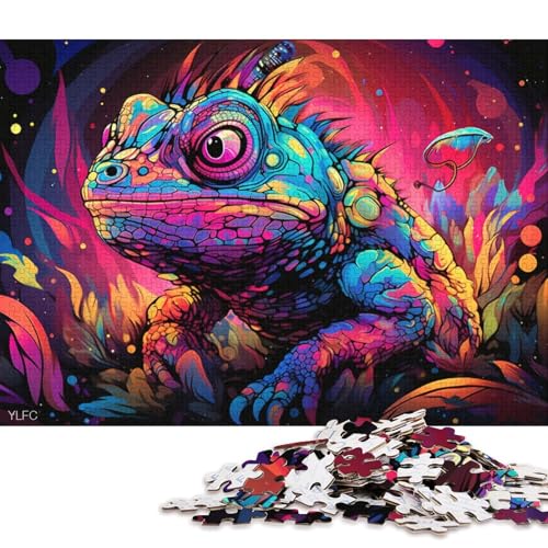 Puzzle für Erwachsene, 1000 Puzzle-Spielzeug, Fantasy-Chamäleon-Puzzle für Erwachsene, Kartonpuzzle, tolles Geschenk für Erwachsene 38x26cm/1000 Teile von LiJianXXS