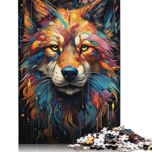 Puzzle für Erwachsene, 1000 Puzzle-Spielzeug, Farbmalerei, Wolfspuzzle für Erwachsene, Kartonpuzzle, anspruchsvolles Spiel, 38 x 26 cm von LiJianXXS