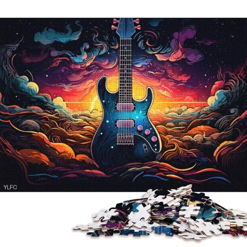 Puzzle für Erwachsene, 1000 Puzzle-Spielzeug, Gitarre im Weltraum, Puzzle für Erwachsene, Kartonpuzzle, tolles Geschenk für Erwachsene 38x26cm/1000 Teile von LiJianXXS