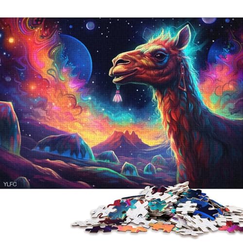 Puzzle für Erwachsene, 1000 Puzzle-Spielzeug, Regenbogen-Kamel-Puzzle für Erwachsene, Holzpuzzle, tolles Geschenk für Erwachsene 75x50cm/1000 Teile von LiJianXXS