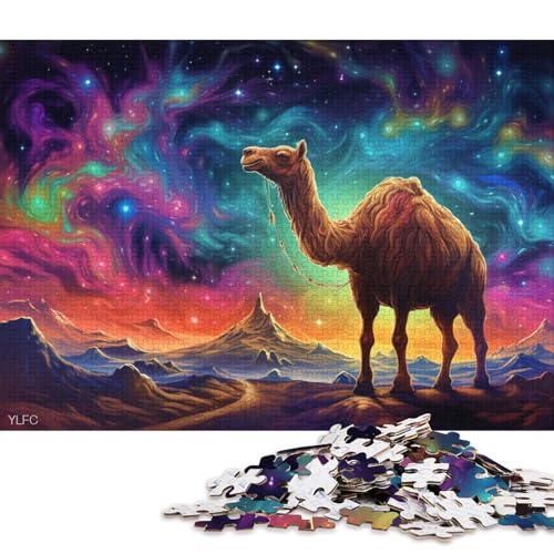 Puzzle für Erwachsene, 1000 Puzzle-Spielzeug, Regenbogen-Kamel-Puzzle für Erwachsene, Holzpuzzle, tolles Geschenk für Erwachsene 75x50cm/1000 Teile von LiJianXXS