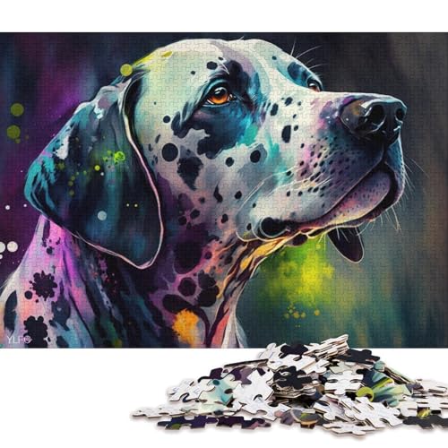 Puzzle für Erwachsene, 1000 Puzzle-Spielzeug, buntes Dalmatiner-Puzzle für Erwachsene, Kartonpuzzle, herausfordernd, Aber lustig und humorvoll 38x26cm/1000 Teile von LiJianXXS