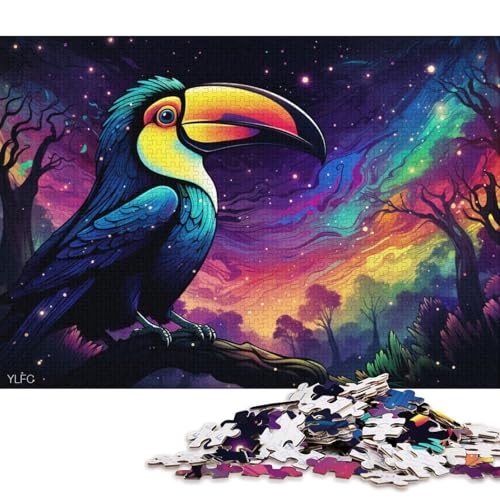 Puzzle für Erwachsene, 1000 Puzzle-Spielzeug, buntes Tukan-Puzzle für Erwachsene, Holzpuzzle, tolles Geschenk für Erwachsene 75x50cm/1000 Teile von LiJianXXS