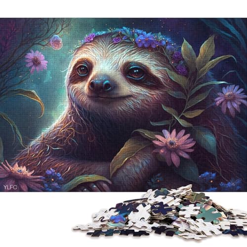 Puzzle für Erwachsene, 1000 Puzzle-Spielzeug, magisches Faultier-Puzzle für Erwachsene, Kartonpuzzle, herausfordernd, Aber lustig und humorvoll 38x26cm/1000 Teile von LiJianXXS