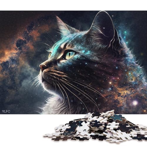 Puzzle für Erwachsene, 1000 Puzzle-Spielzeug,Cosmic Cat-Puzzle für Erwachsene, Holzpuzzle, herausfordernd, Aber unterhaltsam und humorvoll 75x50cm/1000 Teile von LiJianXXS