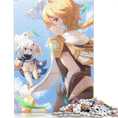 Puzzle für Erwachsene, 1000 Puzzle-Spielzeuge, Genshin Impact-Puzzle für Kinder, Kartonpuzzle, Heimdekoration (Größe 38 x 26 cm) von LiJianXXS