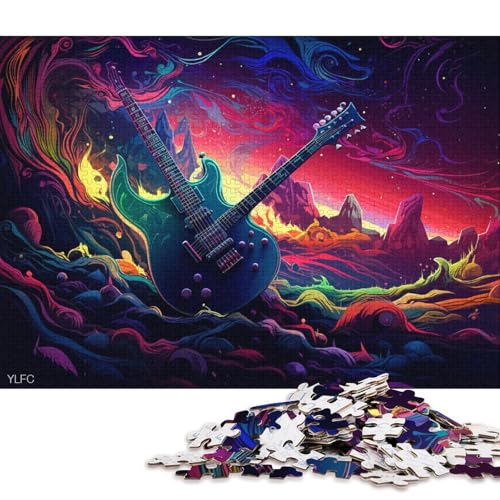 Puzzle für Erwachsene, 1000 Puzzles, Gitarre im Weltraum, Puzzle für Erwachsene, Holzpuzzle, lustige Puzzlespiele 75x50cm/1000 Teile von LiJianXXS