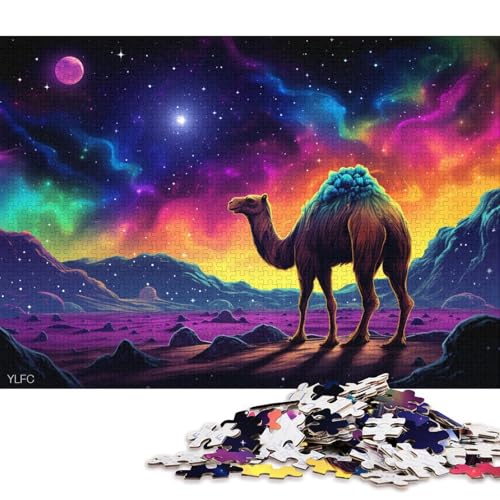 Puzzle für Erwachsene, 1000 Puzzles, Regenbogen-Kamel-Puzzle für Erwachsene, Karton-Puzzle, lustige Puzzlespiele 38x26cm/1000 Teile von LiJianXXS