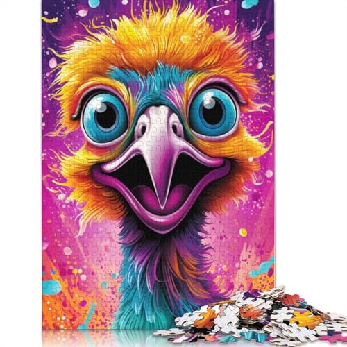 Puzzle für Erwachsene, 1000 Puzzles mit Tierkunst, Straußenpuzzle für Erwachsene, Holzpuzzle, interessantes Puzzle zur Stressreduzierung, Größe: 75 x 50 cm von LiJianXXS