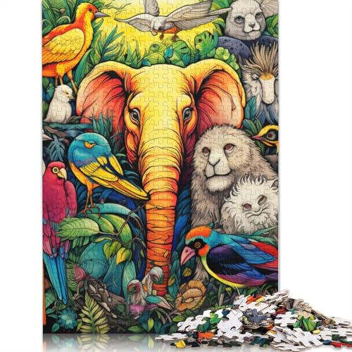 Puzzle für Erwachsene, 1000 Teile, Afrikanische Tiere, Puzzle für Erwachsene, Kartonpuzzle, anspruchsvolles Spiel, Größe: 38 x 26 cm von LiJianXXS