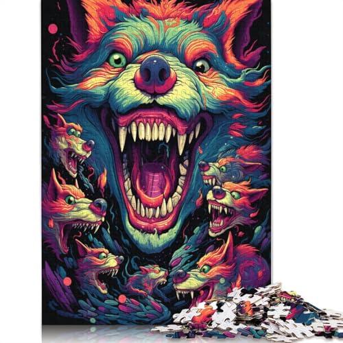 Puzzle für Erwachsene, 1000 Teile, Angry Fox, Puzzle für Kinder, Papppuzzle, Puzzle für Erwachsene, Geschenke, 38 x 26 cm von LiJianXXS