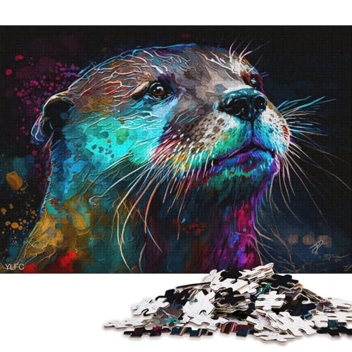 Puzzle für Erwachsene, 1000 Teile, Bunte Otter-Puzzles für Erwachsene, Papppuzzle, tolle Geschenke für Weihnachten, 38 x 26 cm von LiJianXXS