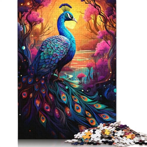 Puzzle für Erwachsene, 1000 Teile, EIN wunderschöner Pfau, Puzzle für Erwachsene, Kartonpuzzle, Puzzle für Erwachsene, Lernspiel, Herausforderungsspielzeug, 38 x 26 cm von LiJianXXS