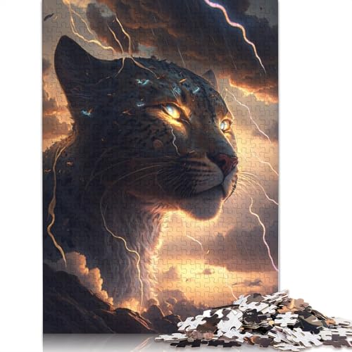 Puzzle für Erwachsene, 1000 Teile, Fantasie-Leoparden-Tierpuzzle für Erwachsene, Papppuzzle, Puzzle für Erwachsene, Lernspiel, Herausforderungsspielzeug, Größe: 38 x 26 cm von LiJianXXS