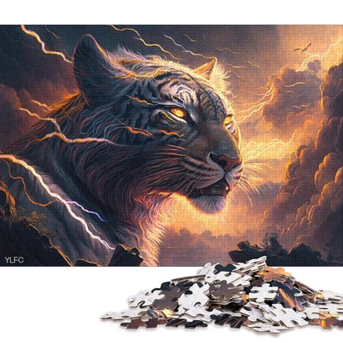 Puzzle für Erwachsene, 1000 Teile, Fantasie-Puzzle mit weißem Tiger, Puzzle für Erwachsene, Holzpuzzle, Spielzeug, Wanddekoration 75x50cm/1000 Teile von LiJianXXS