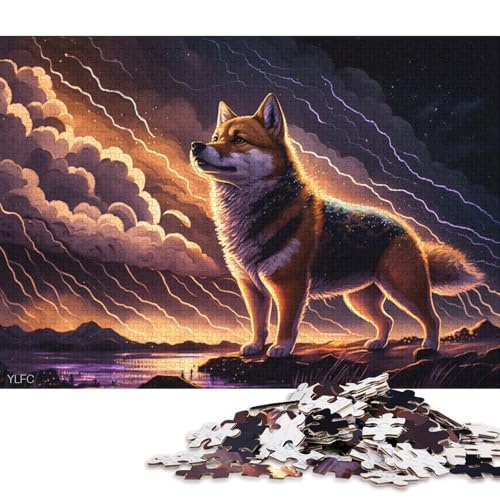 Puzzle für Erwachsene, 1000 Teile, Fantasie-Shiba-Inu-Puzzle für Kinder, Holzpuzzle, Puzzle für Erwachsene, Geschenke, 75 x 50 cm von LiJianXXS