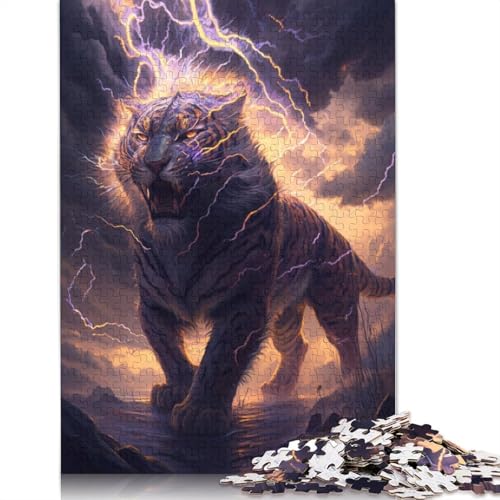 Puzzle für Erwachsene, 1000 Teile, Fantasie-Tier-Tiger, Puzzle für Erwachsene, Holzpuzzle, Lernspielzeug, Größe: 75 x 50 cm von LiJianXXS