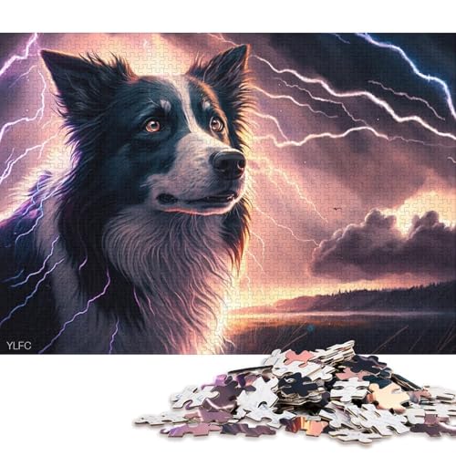 Puzzle für Erwachsene, 1000 Teile, Fantasy Art Border Collie, Puzzle für Erwachsene, Puzzle aus Pappe, Spielzeug, Wanddekoration 38x26cm/1000 Teile von LiJianXXS