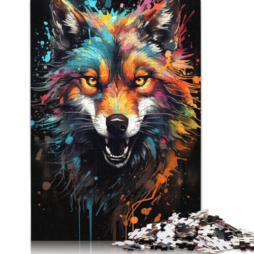 Puzzle für Erwachsene, 1000 Teile, Farbiges Fantasie-Wolf-Puzzle für Kinder, Holzpuzzle, Puzzle für Erwachsene, Lernspiel, Herausforderungsspielzeug, 75 x 50 cm von LiJianXXS