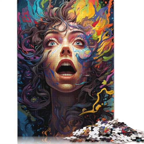 Puzzle für Erwachsene, 1000 Teile, Farbiges Mädchen, Puzzle für Erwachsene, Holzpuzzle, Puzzle für Erwachsene, Lernspiel, Herausforderungsspielzeug, 75 x 50 cm von LiJianXXS