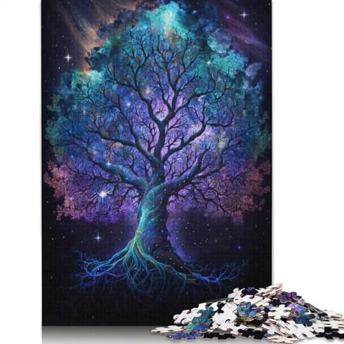 Puzzle für Erwachsene, 1000 Teile, Galaxie-Baum des Lebens, Puzzle für Erwachsene und Kinder, Holzpuzzle, Lernspielzeug (Größe 75 x 50 cm) von LiJianXXS