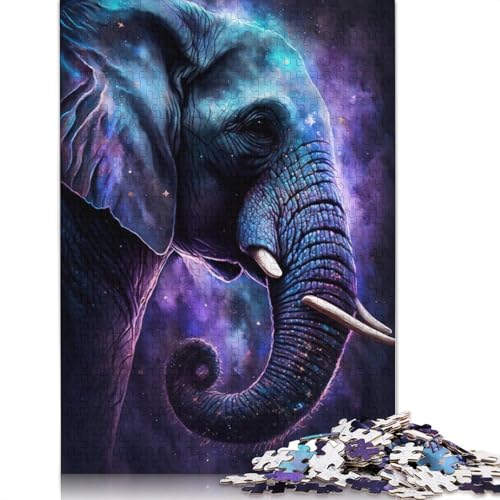 Puzzle für Erwachsene, 1000 Teile, Galaxie-Elefant, Puzzle für Erwachsene, Holzpuzzle, anspruchsvoll, Aber unterhaltsam und humorvoll (Größe 75 x 50 cm) von LiJianXXS