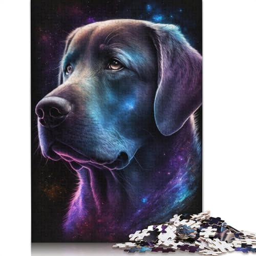 Puzzle für Erwachsene, 1000 Teile, Galaxie-Labrador, Puzzle für Erwachsene, Kartonpuzzle, Lernspiel für Erwachsene und Kinder (Größe 38 x 26 cm) von LiJianXXS