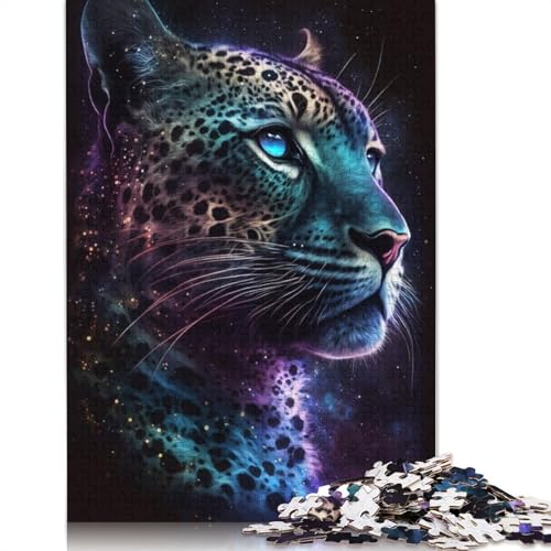 Puzzle für Erwachsene, 1000 Teile, Galaxie-Leoparden-Puzzle für Erwachsene, Kartonpuzzle, Lernspiel für Erwachsene und Kinder (Größe 38 x 26 cm) von LiJianXXS