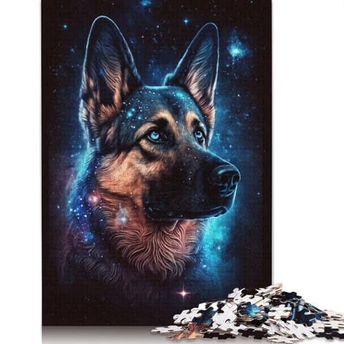 Puzzle für Erwachsene, 1000 Teile, Galaxy Deutscher Schäferhund, Puzzles für Erwachsene, Kartonpuzzles, Puzzles für Erwachsene, Lernspiel, Herausforderungsspielzeug (Größe 38 x 26 cm) von LiJianXXS