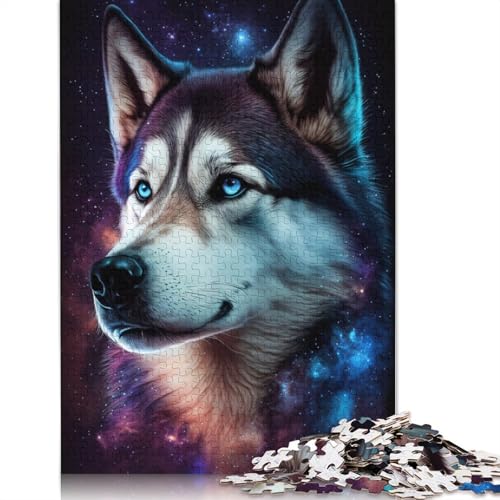 Puzzle für Erwachsene, 1000 Teile, Galaxy Space Husky, Puzzle für Erwachsene, Holzpuzzle, Lernspiel für Erwachsene und Kinder (Größe 75 x 50 cm) von LiJianXXS