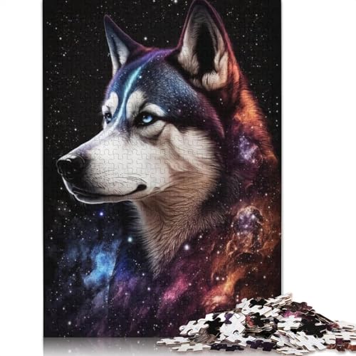 Puzzle für Erwachsene, 1000 Teile, Galaxy Space Husky-Puzzle für Kinder, Kartonpuzzle, dekomprimierendes, intellektuelles Lernspielzeug (Größe 38 x 26 cm) von LiJianXXS