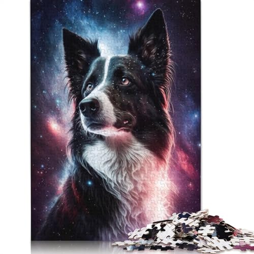 Puzzle für Erwachsene, 1000 Teile, Galaxy Star Border Collie, für Erwachsene und Kinder, Holzpuzzle, gutes Geschenk für Erwachsene und Kinder (Größe 75 x 50 cm) von LiJianXXS