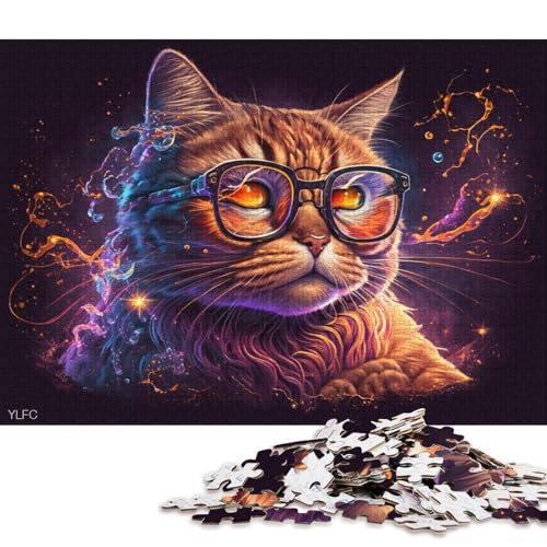 Puzzle für Erwachsene, 1000 Teile, Garfield-Katze mit Brille, Puzzle für Erwachsene, Puzzle aus Pappe, Spielzeug, Wanddekoration 38x26cm/1000 Teile von LiJianXXS