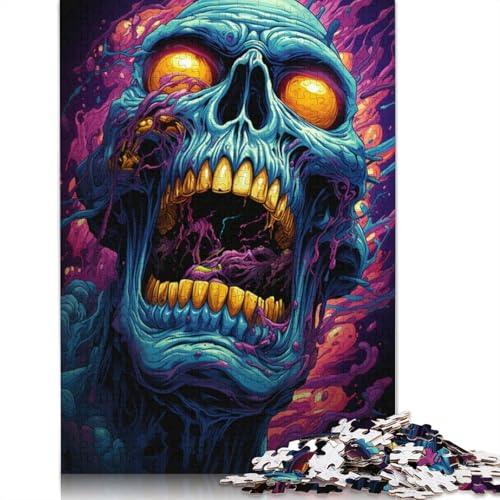 Puzzle für Erwachsene, 1000 Teile, Gemälde von bunten Totenköpfen, Puzzle für Erwachsene, Holzpuzzle, Puzzle für Erwachsene, Lernspiel, Herausforderungsspielzeug, 75 x 50 cm von LiJianXXS