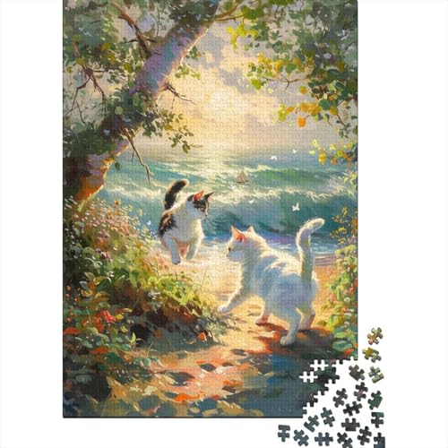 Puzzle für Erwachsene, 1000 Teile, Katzen-Puzzle, Lernspiel, Herausforderungsspielzeug, Puzzles für Erwachsene und Kinder, Größe: 75 x 50 cm von LiJianXXS