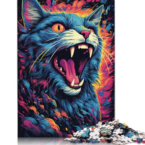 Puzzle für Erwachsene, 1000 Teile, Katzen- und Tierpuzzle für Erwachsene, Kartonpuzzle, Lernspiele für Erwachsene und Kinder, 38 x 26 cm von LiJianXXS