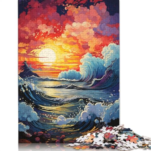 Puzzle für Erwachsene, 1000 Teile, Küste unter Sonnenuntergang, Puzzle für Erwachsene, Holzpuzzle, Puzzle für Erwachsene, Lernspiel, Herausforderungsspielzeug, 75 x 50 cm von LiJianXXS