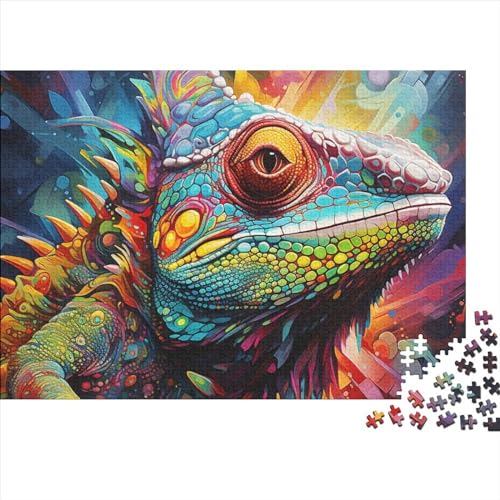 Puzzle für Erwachsene, 1000 Teile, Kunst-Chamäleon-Puzzle für Erwachsene, Holzpuzzle, anspruchsvolles Spiel, Puzzlegröße 50 x 75 cm von LiJianXXS