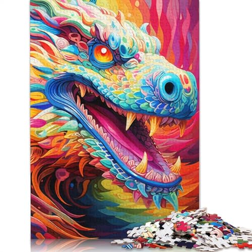 Puzzle für Erwachsene, 1000 Teile, Kunst-Chamäleon-Puzzle für Erwachsene, Holzpuzzle, schwierig und herausfordernd, Größe: 75 x 50 cm von LiJianXXS