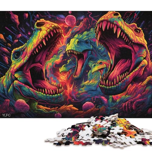 Puzzle für Erwachsene, 1000 Teile, Kunst-Dinosaurier-Puzzle für Erwachsene, Puzzle, Holzpuzzle, Spielzeug, Wanddekoration 75x50cm/1000 Teile von LiJianXXS