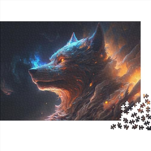 Puzzle für Erwachsene, 1000 Teile, Nebelwolf-Puzzle für Erwachsene, Holzpuzzle, Familienunterhaltungsspielzeug, Größe 50 x 75 cm von LiJianXXS