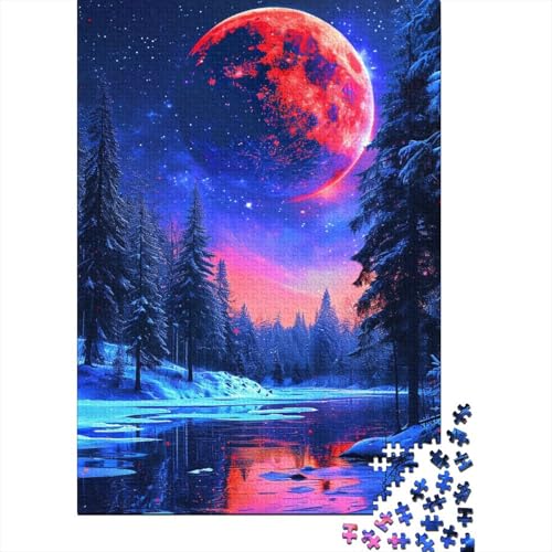 Puzzle für Erwachsene, 1000 Teile, Neon-Winter-Natur, Holzpuzzle, Spielzeug für Erwachsene, Puzzle, Dekompressionsspiel, Größe: 75 x 50 cm von LiJianXXS