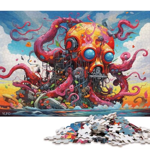 Puzzle für Erwachsene, 1000 Teile, Oktopus, Roboter, Tier, Puzzle für Erwachsene, Puzzle aus Pappe, Spielzeug, Wanddekoration 38x26cm/1000 Teile von LiJianXXS